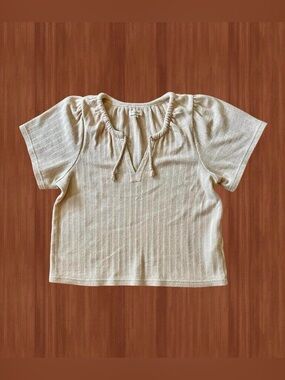 Madewell Pink Knit Tie Neck Top M